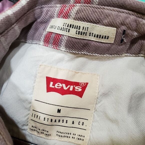 Levis button up mens size med standard fit plaid casual long sleeve button down - Picture 7 of 7